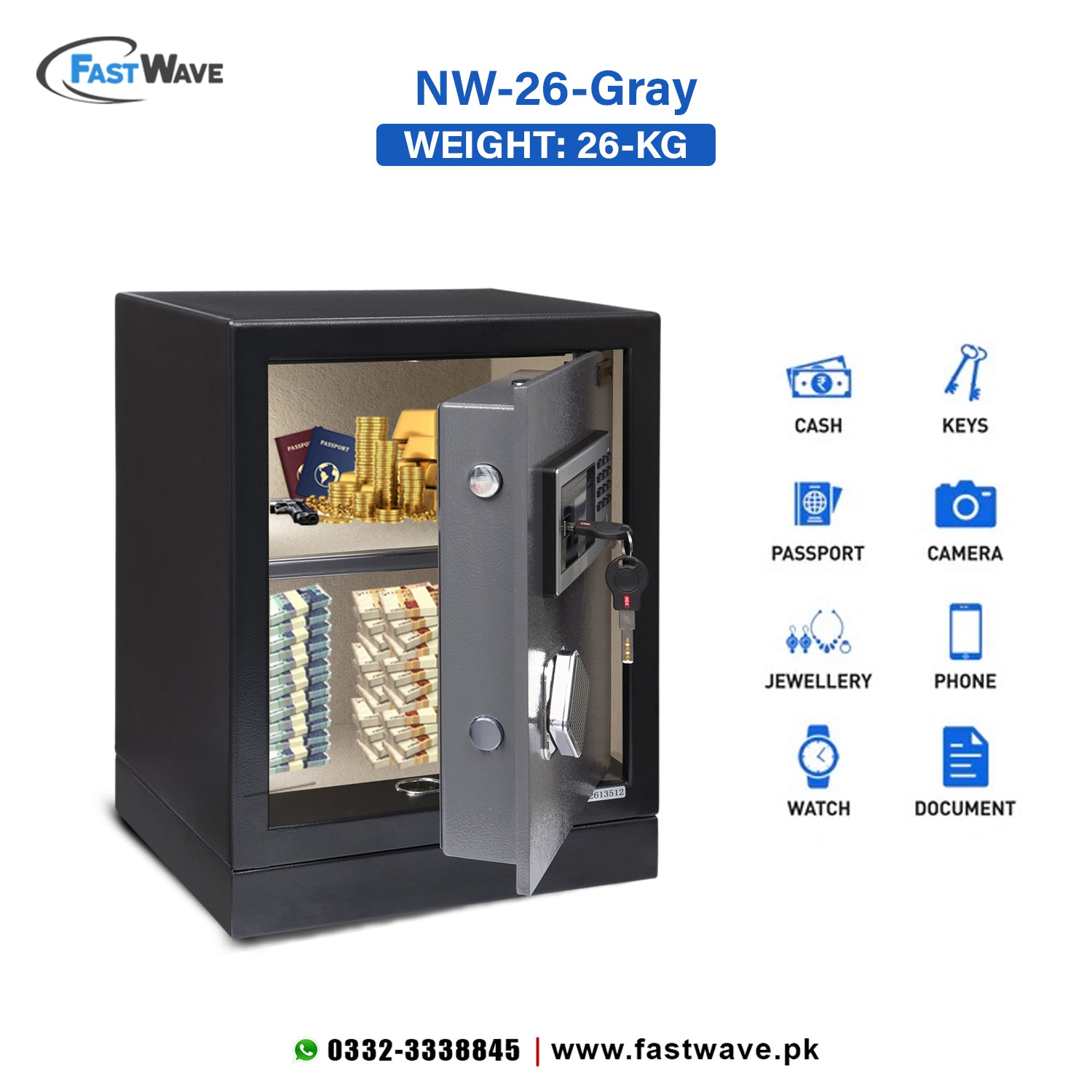 Digital Security Locker NW-KG-26 GRAY
