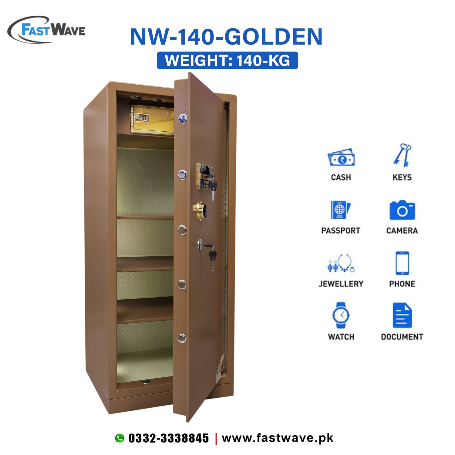 Digital Security Locker NW-KG-140 Golden Thumb