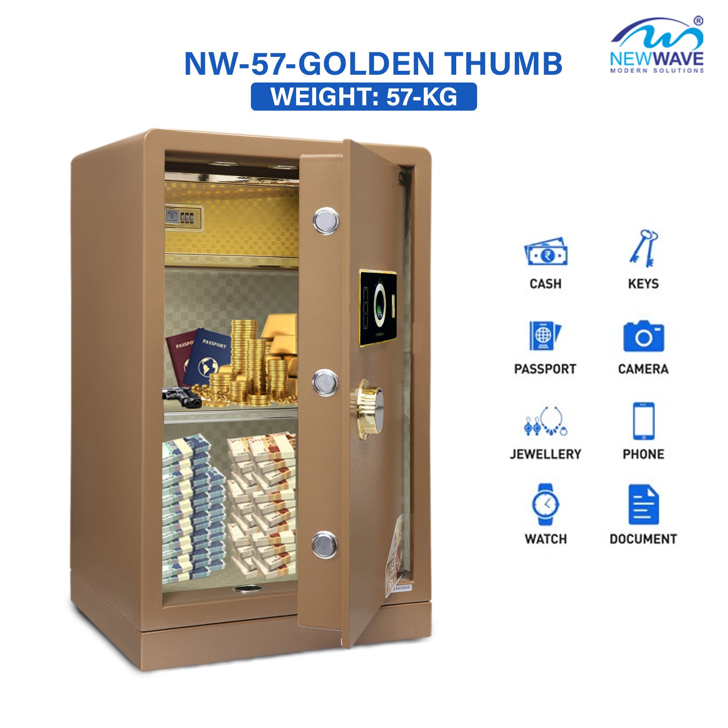 Digital Security Locker NW-KG-57 Golden Thumb