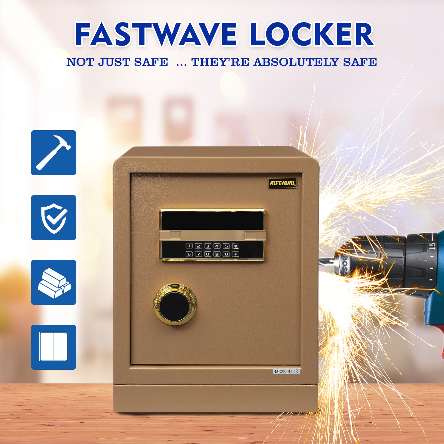 Digital Security Locker NW-KG-33 Golden